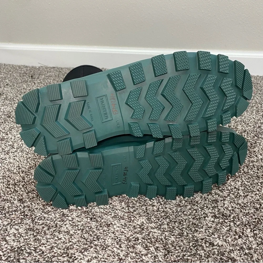 Hunter City Explorer Short Boot Rain Boot Black Green‎ Women’s 10
